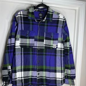 BDG Men's Multi-Color Plaid Shirt Jacket